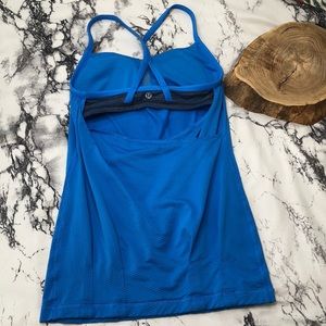 Lululemon Light Blue Stappy Tank with Built in Bra